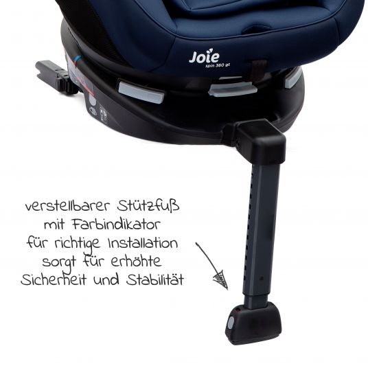 joie Reboarder-Kindersitz Spin 360 GT - Gruppe 0+/1 - ab Geburt - 4 Jahre (ab Geburt-18 kg) mit Isofix-Basis - Deep Sea