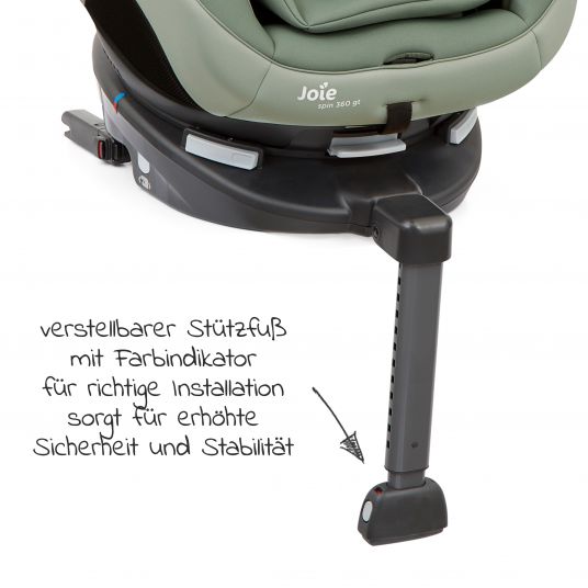 joie Reboarder-Kindersitz Spin 360 GT - Gruppe 0+/1 - ab Geburt - 4 Jahre (ab Geburt - 18 kg) mit Isofix-Basis - Laurel