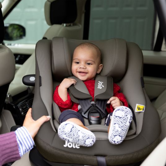 joie Reboarder-Kindersitz Spin 360 Gti i-Size ab Geburt - 4 Jahre ( 40-105 cm) mit Isofix-Basis - Cobblestone