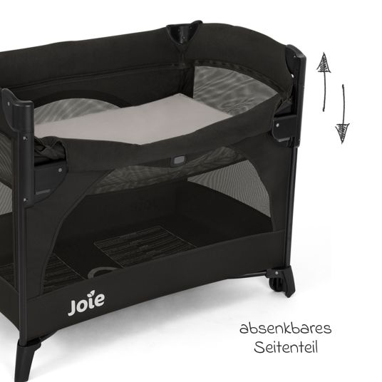 joie Lettino da viaggio e co-sleeper Kubbie Sleep dalla nascita ai 15 kg incluso materasso, navicella e sistema di imbracatura - Shale