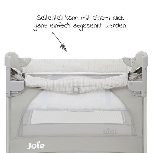 joie Reisebett und Beistellbett Kubbie Sleep ab Geburt-15 kg inkl. Matratze, Transporttasche & Gurtsystem - Wheat