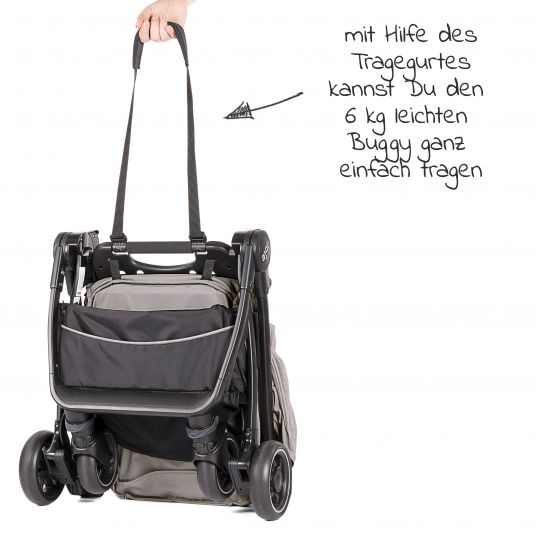 joie Reisebuggy Pact mit nur 6 kg inkl. Transporttasche, Adapter & Regenschutz - Gray Flannel