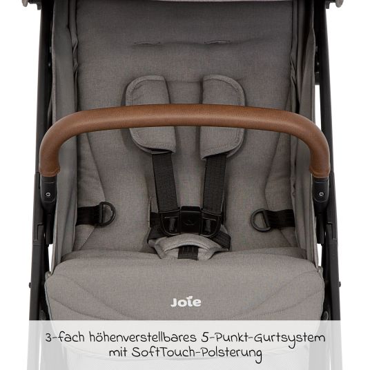 joie Reisebuggy & Sportwagen Pact Pro bis 22 kg belastbar mit Liegeposition nur 6,3 kg leicht inkl. Transporttasche, Adapter & Regenschutz - Pebble