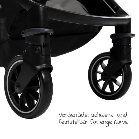 joie Reisebuggy & Sportwagen Parcel bis 22 kg belastbar nur 6,9 kg leicht mit Liegefunktion inkl. Regenschutz, Adapter & Transporttasche - Signature - Carbon