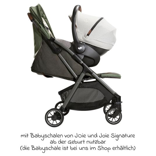 joie Travel buggy & pushchair Parcel up to 22 kg load capacity only 6.9 kg light with reclining function incl. rain cover, adapter & carry bag - Signature - Pine