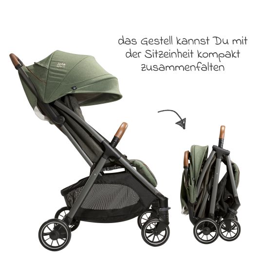 joie Travel buggy & pushchair Parcel up to 22 kg load capacity only 6.9 kg light with reclining function incl. rain cover, adapter & carry bag - Signature - Pine