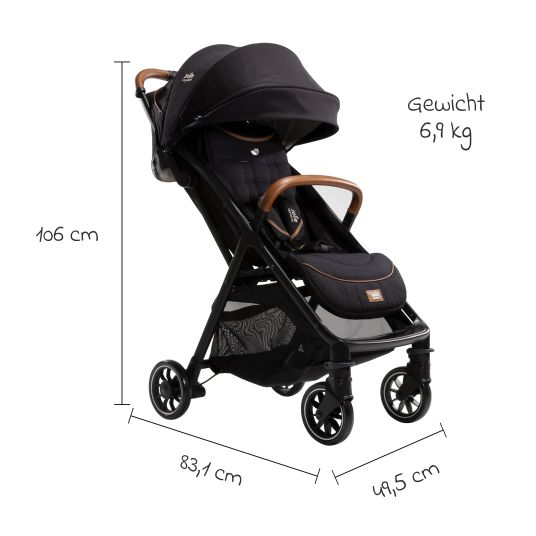 joie Travel buggy & pushchair Parcel up to 22 kg load capacity only 6.9 kg light with reclining function incl. rain cover, insect screen, adapter & carry bag - Signature - Eclipse