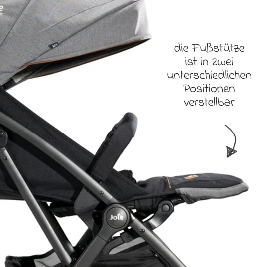 joie Reisebuggy & Sportwagen Tourist bis 15 kg belastbar nur 6,6 kg leicht mit Liegefunktion inkl. Regenschutz, Adapter, Tragegurt & Tragetasche - Signature - Carbon
