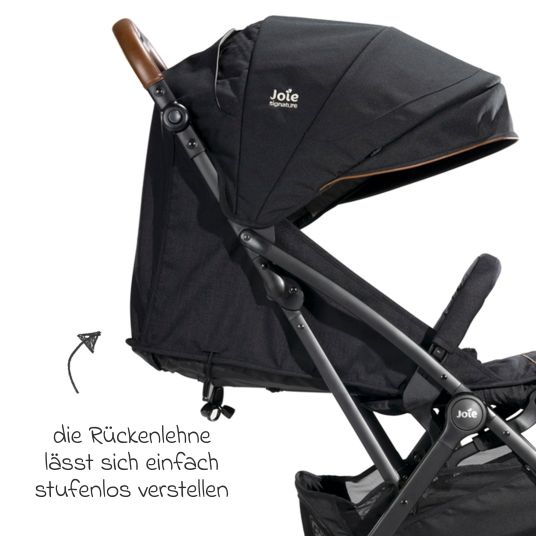 joie Travel buggy & pushchair Tourist up to 15 kg load capacity only 6.3 kg light with reclining function incl. rain cover, adapter, carrying strap & carrycot - Signature - Eclipse