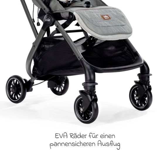 joie Travel buggy & pushchair Tourist up to 15 kg load capacity only 6.3 kg light with reclining function incl. rain cover, adapter, carrying strap & carrycot - Signature - Oyster