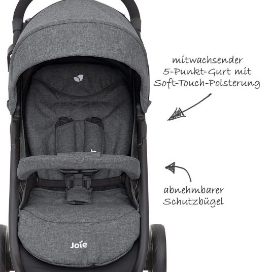 joie Stroller Litetrax 4 incl. Baby Carrycot Ramble & Adapter - Chromium