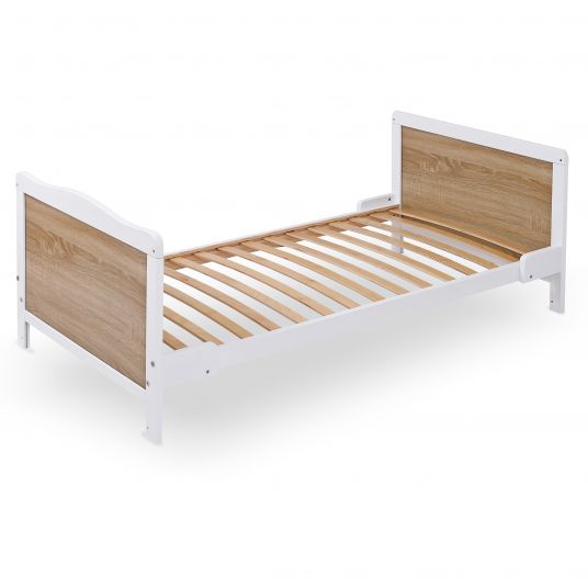 jonka Baby crib complete set Max incl. bedding, canopy, nestle & mattress 70 x 140 cm - Play Party - White Oak