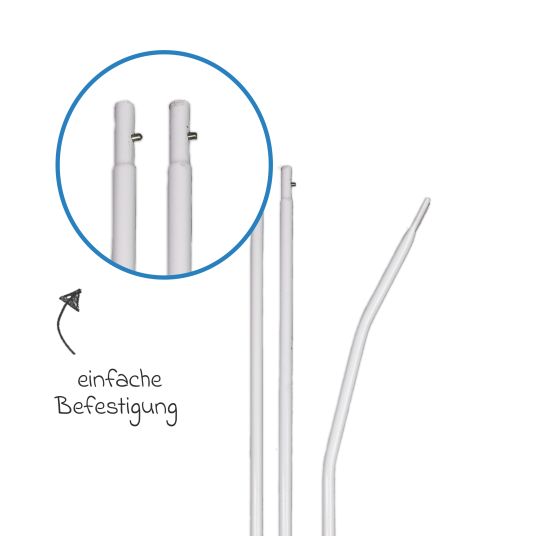 jonka Himmelstange für Baldachin mit Standfuß Höhe 230 cm / 32 cm Ø - Weiß