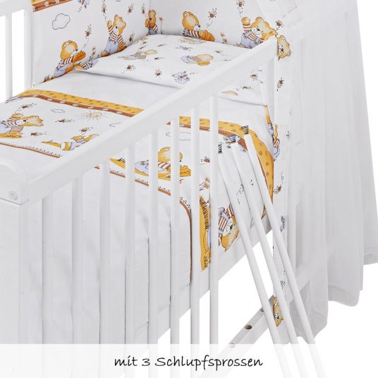 jonka complete bed Mona white 70 x 140 cm - honey bear - beige