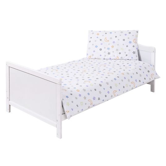 jonka Complete bed Mona White 70 x 140 cm - dream bear with applications - White