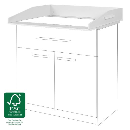 jonka Changing unit for IKEA Malm & Hemnes chests of drawers - white