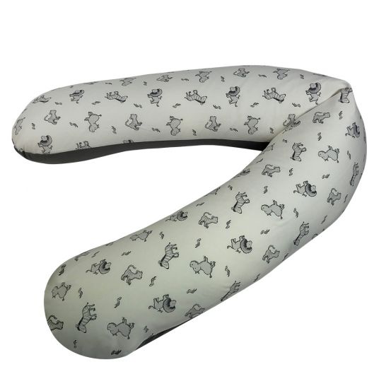 joyfill Nursing pillow Flexofill Jersey Midi 170 cm - Wildlife - White Grey