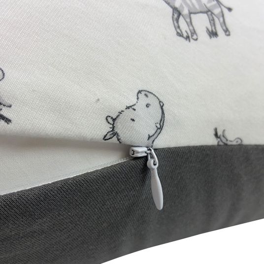 joyfill Cuscino per l'allattamento Flexofill Jersey Midi 170 cm - Wildlife - Bianco Grigio