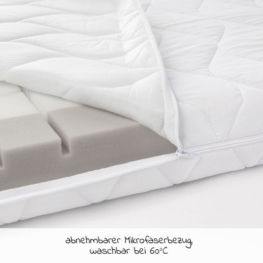 Julius Zöllner 4-piece mattress set for crib 60x120cm - baby mattress Air Allround + bed liner + 2 fitted sheets