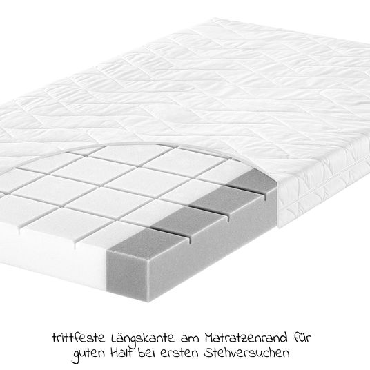 Julius Zöllner Set di 4 pezzi per lettino 70x140cm - materasso per bambini Air Allround + fodera per letto + 2 lenzuola