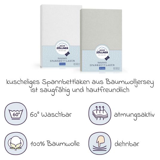 Julius Zöllner Baby crib mattress Jan 60 x 120 cm incl. 2 fitted sheets + FREE bodysuit 4-pack - Let`s have a party