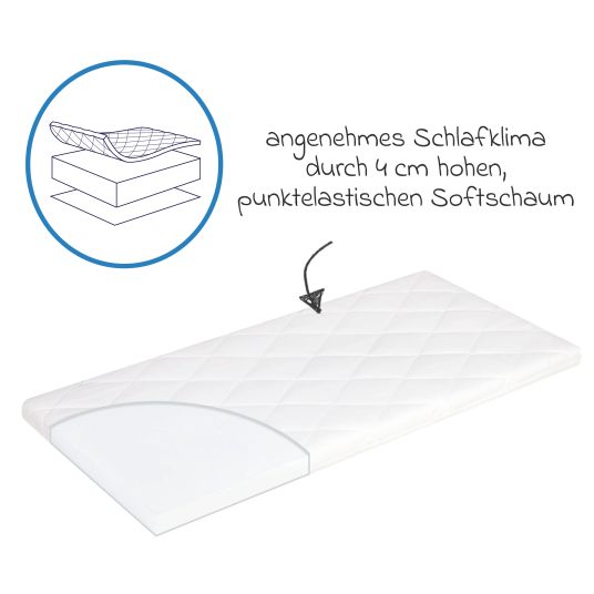 Julius Zöllner Additional bed & cradle mattress Allegro 90 x 40 cm