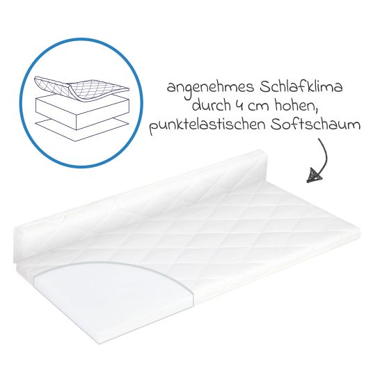 Julius Zöllner Additional bed & cradle mattress Allegro foldable 90 x 50 cm