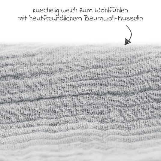 Julius Zöllner Bettschlange Musselin 180 cm - Grau