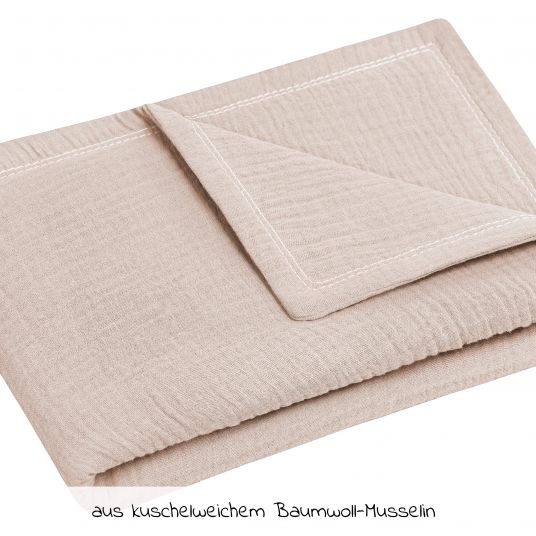 Julius Zöllner Cuddle blanket muslin 70 x 100 cm - sand