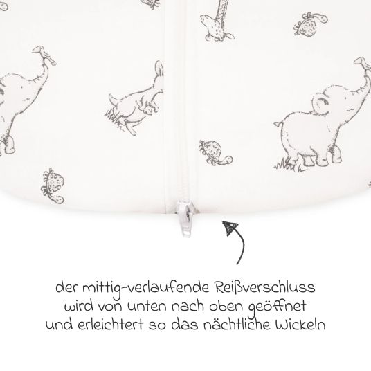 Julius Zöllner Kuschelschlafsack Safari - Grau - Gr. 70 cm