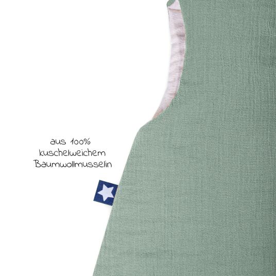 Julius Zöllner Sleeping bag with feet / Jumper padded - Muslin - Green - Size 80