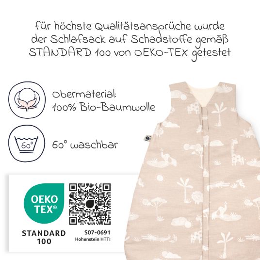 Julius Zöllner Schlafsack Organic wattiert - Jungle Dream - Gr. 70