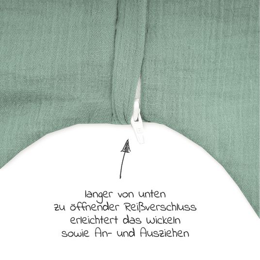 Julius Zöllner Summer sleeping bag with feet / jumper muslin - green - size 80