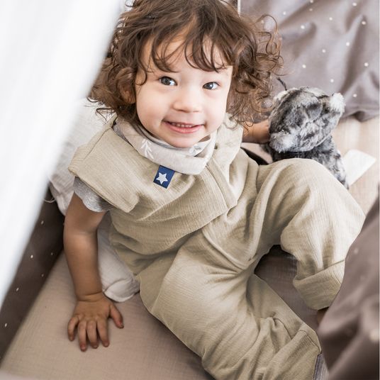 Julius Zöllner Sommerschlafsack mit Füßen / Jumper Musselin - Sand - Gr. 92