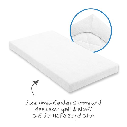 Julius Zöllner fitted sheet terrycloth for cot 60 x 120 / 70 x 140 cm - white