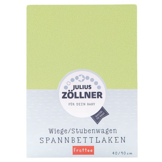 Julius Zöllner Lenzuolo a pieghe in spugna per materassi piccoli 40 x 90 cm - Verde