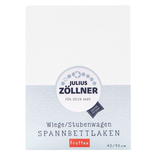 Julius Zöllner Lenzuolo a pieghe in spugna per materassi di piccole dimensioni 40 x 90 cm - Bianco