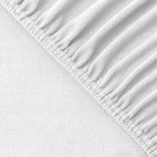 Julius Zöllner Lenzuolo a pieghe in spugna per materassi di piccole dimensioni 40 x 90 cm - Bianco