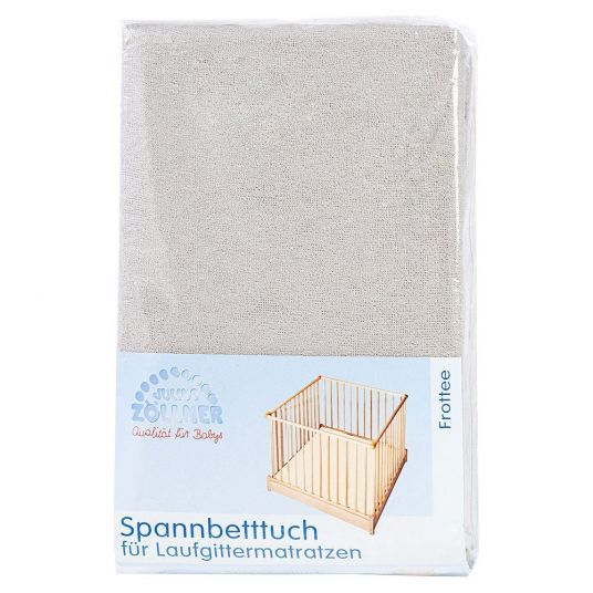 Julius Zöllner fitted sheet towelling for playpen 68 x 90 - 95 x 95 cm - taupe