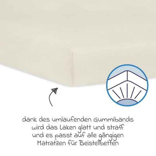 Julius Zöllner Spannbetttuch für Beistellbett 50 x 100 cm - Ecru