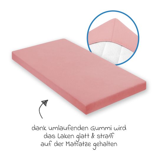 Julius Zöllner Fitted sheet for small mattresses 40 x 90 cm - Blush