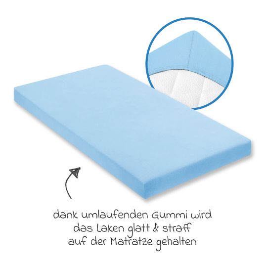 Julius Zöllner Spannbetttuch für kleine Matratzen 40 x 90 cm - Hellblau