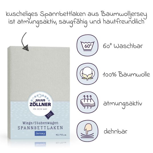 Julius Zöllner fitted sheet for small mattresses 40 x 90 cm - light grey