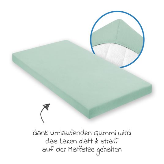 Julius Zöllner Fitted sheet for small mattresses 40 x 90 cm - sage