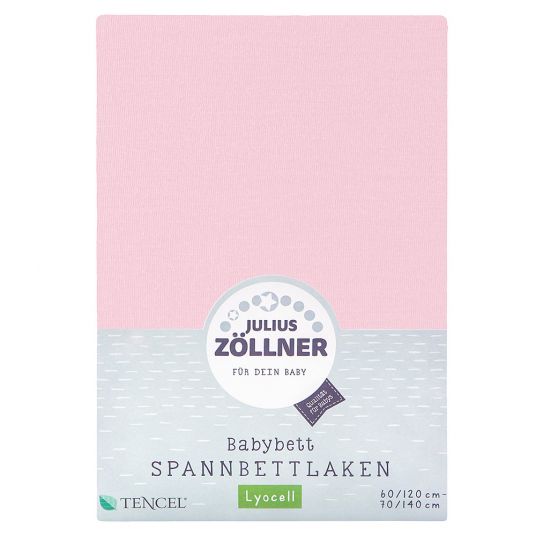 Julius Zöllner Fitted sheet Tencel® for crib 60 x 120 / 70 x 140 cm - Pink