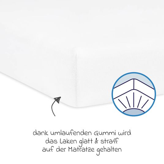 Julius Zöllner Fitted sheet Tencel for cot 60 x 120 / 70 x 140 cm - White