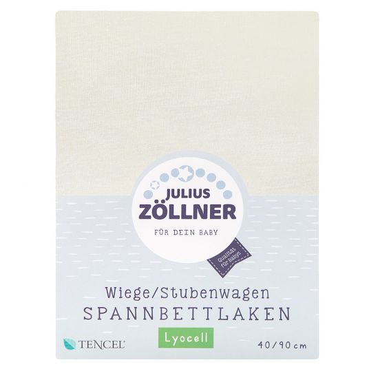 Julius Zöllner Spannbetttuch Tencel für kleine Matratzen 40 x 90 cm - Ecru