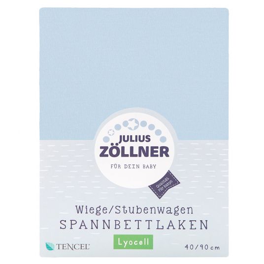 Julius Zöllner Fitted sheet Tencel for small mattresses 40 x 90 cm - Light blue