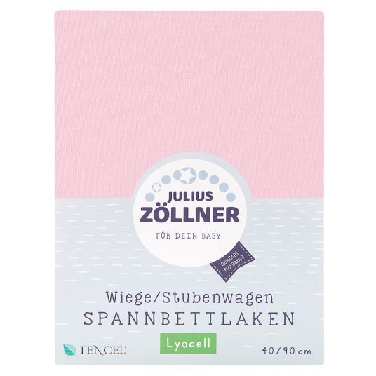 Julius Zöllner Spannbetttuch Tencel® für kleine Matratzen 40 x 90 cm - Rosa