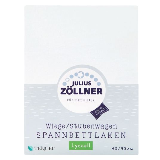 Julius Zöllner fitted sheet Tencel for small mattresses 40 x 90 cm - white